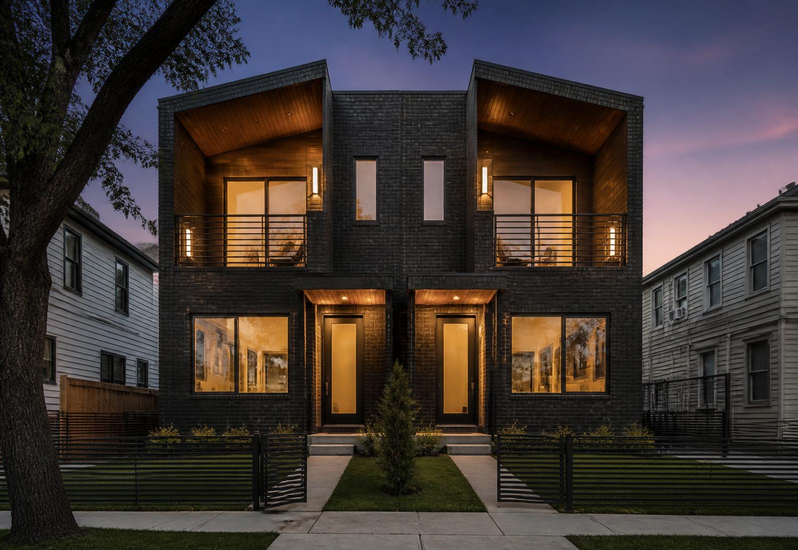 Modern duplex investment property design in Houston, Texas