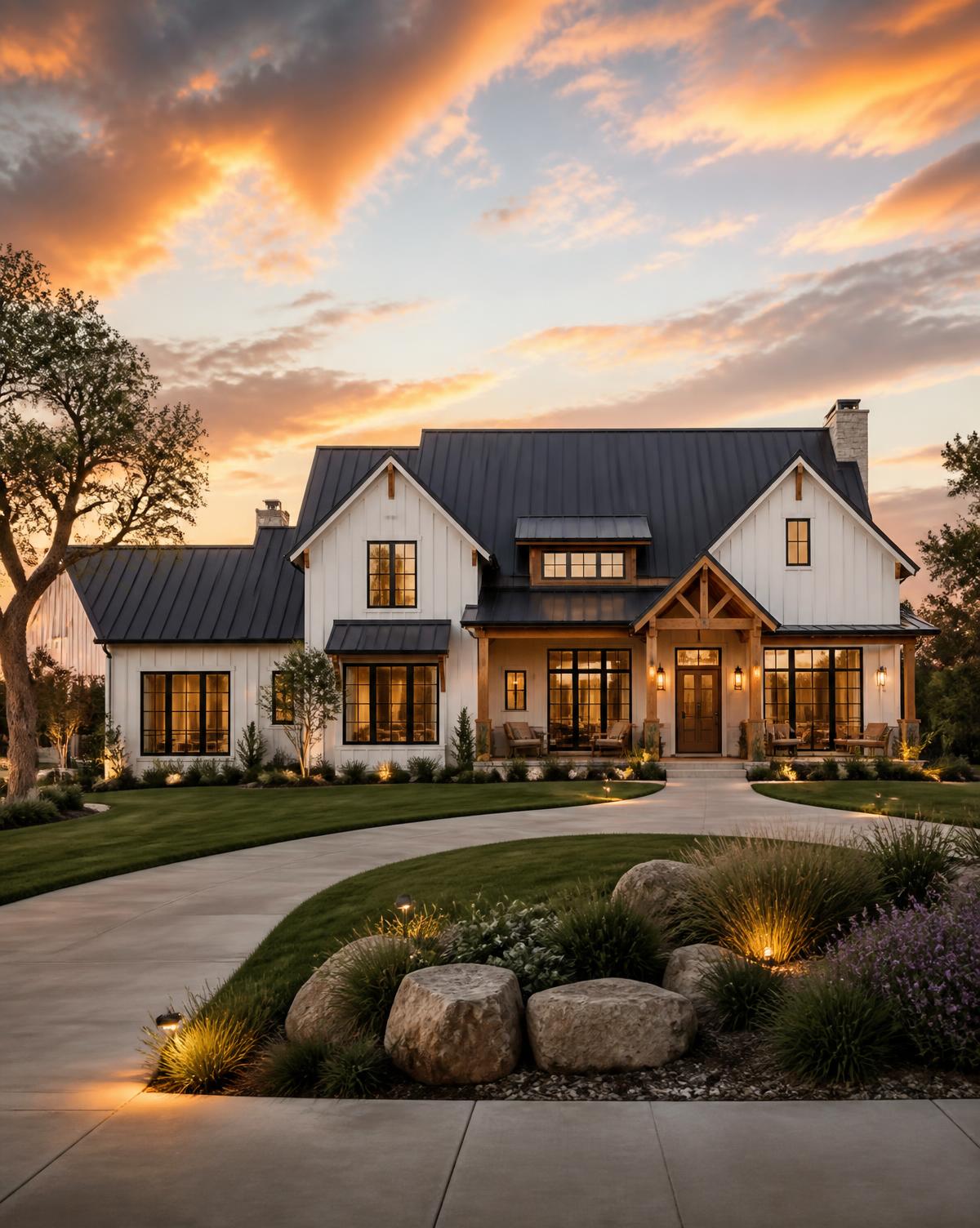 Farmhouse custom home design by Vizion Urbana in Sugar Land, Texas