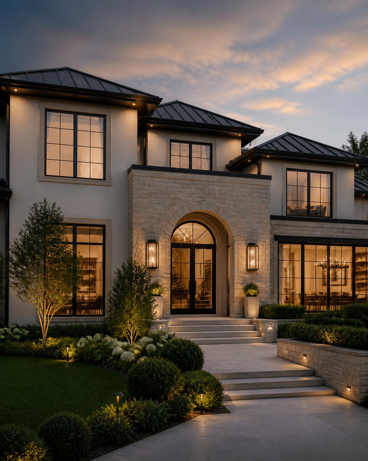 Transitional custom home design by Vizion Urbana in Kingwood, Texas